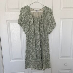 Rails Cream and Green Patterned Dress
